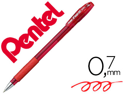 STYLO-BILLE PENTEL FEEL-IT CRITURE MOYENNE POINTE 0.7MM ENCRE COLORIS ROUGE