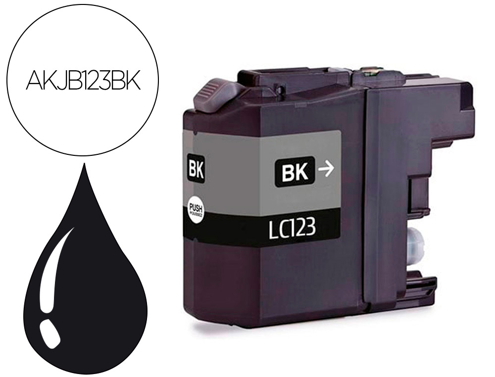 CARTOUCHE HYPERBURO JET ENCRE COMPATIBLE BROTHER LC123 BK
