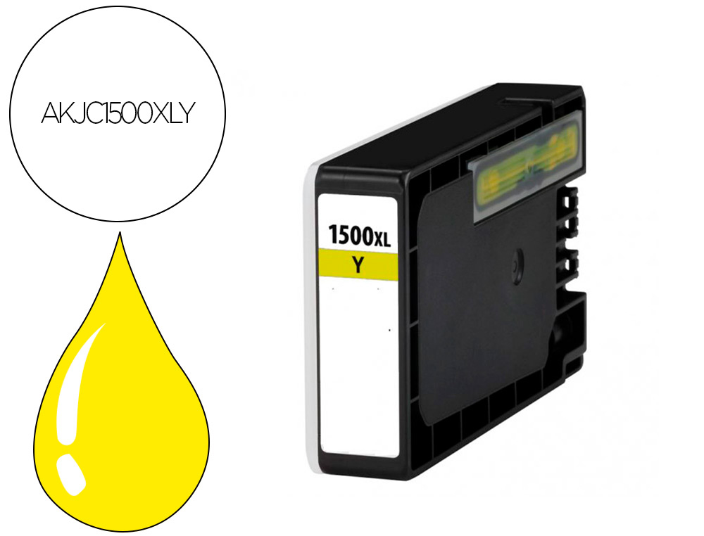 CARTOUCHE HYPERBURO JET ENCRE COMPATIBLE CANON PGI-1500 YE