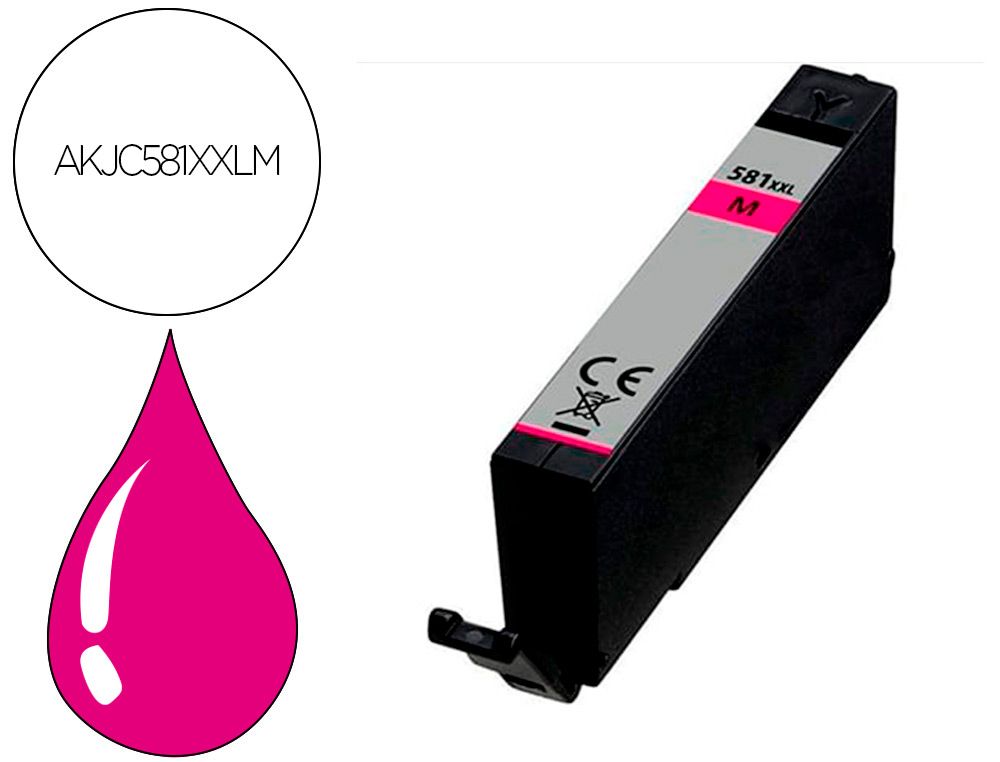 CARTOUCHE HYPERBURO JET ENCRE COMP CANON CLI581 MA