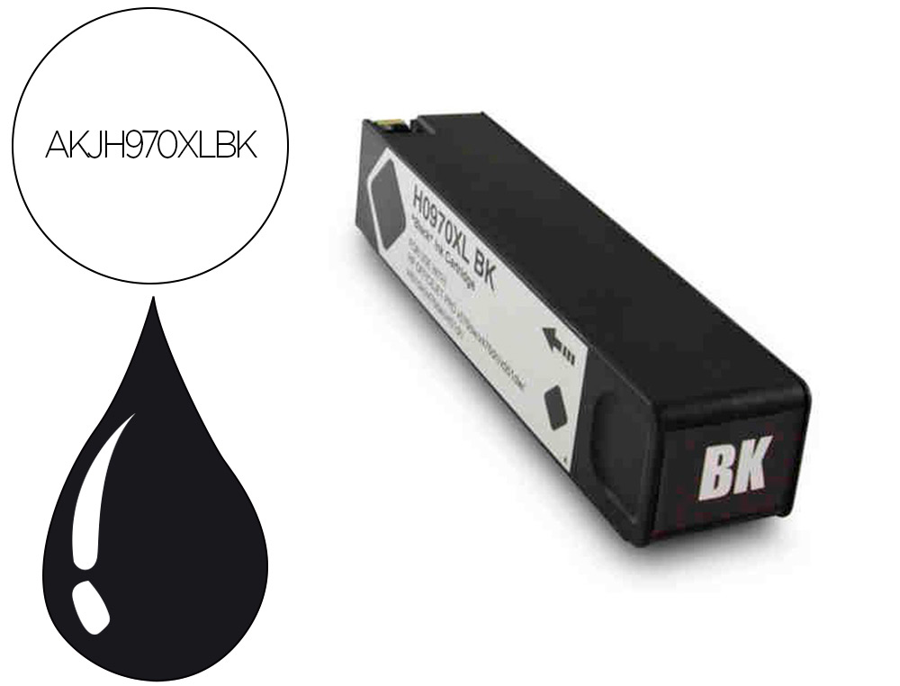 CARTOUCHE HYPERBURO JET ENCRE COMP HP 970XL BK
