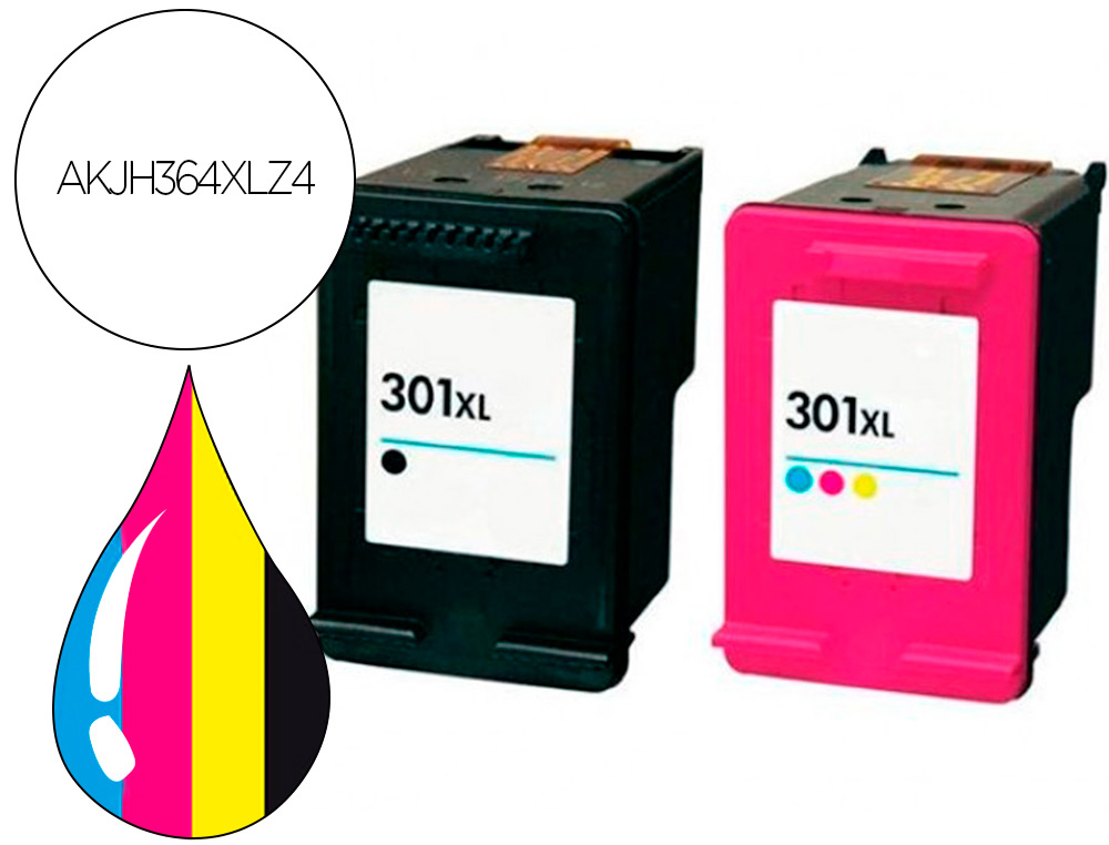PACK  JET ENCRE HYPERBURO COMPATIBLE HP 301XL