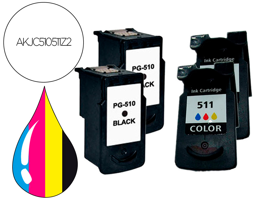 PACK JET ENCRE HYPERBURO COMPATIBLE CANON PG510/CL511