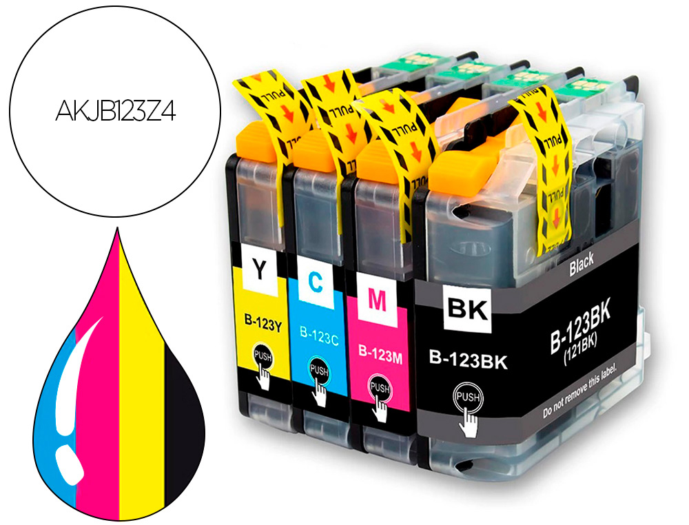 PACK DE 4 CARTOUCHE HYPERBUROS COMPATIBLES BROTHER LC-123