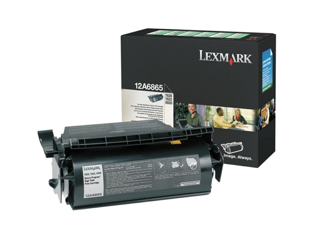 TONER LASER LEXMARK T620/T622 12A6865 COULEUR NOIR 30000P