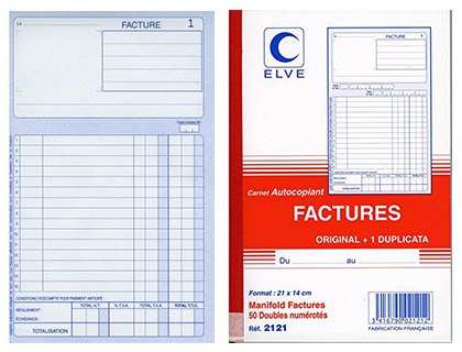 MANIFOLD ELVE AUTOCOPIANT 140X210MM FOLIOTAGE 50 DUPLIS FACTURES