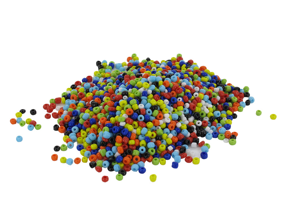 PERLES ROCAILLES O'COLOR OPAQUES DIAMETRE 2,5MM        COLORIS ASSORTIS BOCAL 500GR