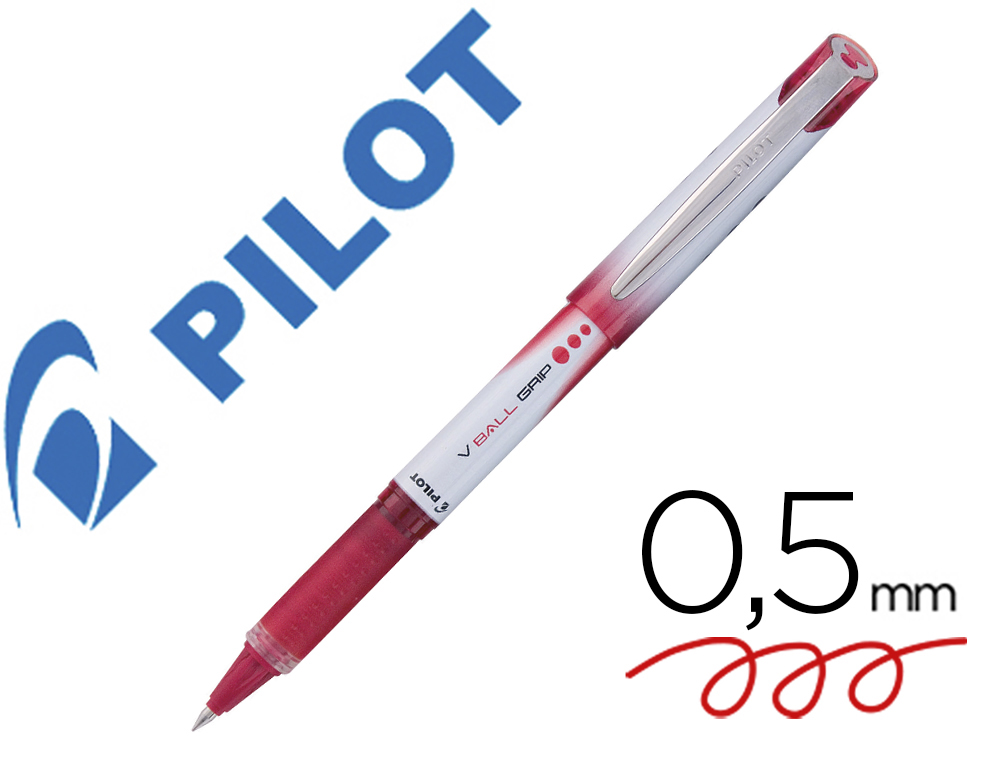 ROLLER PILOT VBALL 5 CRITURE FINE 0.3MM ENCRE LIQUIDE NIVEAU VISIBLE RGULATEUR DBIT CLIP MTAL COLORIS ROUGE