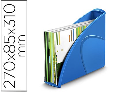 PORTE-REVUES CEP PRO POLYSTYRNE ANTICHOC ROBUSTE FORMAT 24X32CM 25.9X8X31CM COLORIS GLOSS BLEU