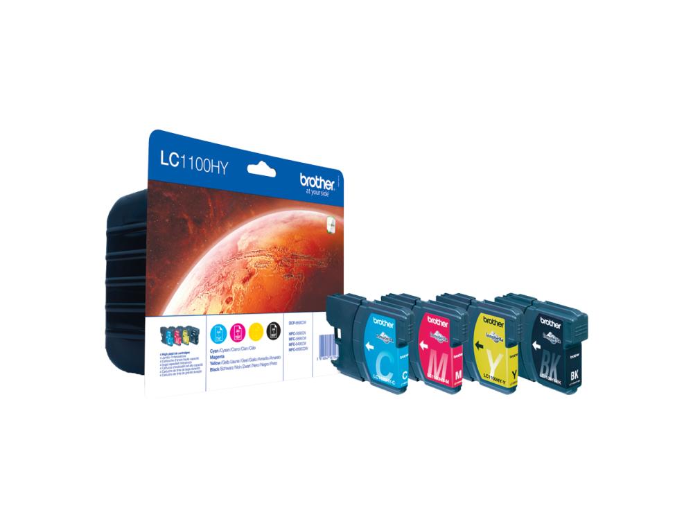 CART.BROTHER  LC1100HY XL PACKMULTIPACK DE 4 CARTOUCHES JET D'ENCRE BROTHER  LC-1100HY XL