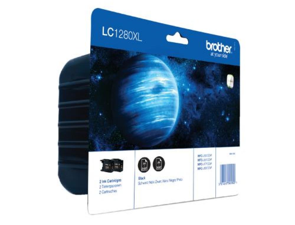 CART.BROTHER LC1280XL NOIR PACPACK DE 2 CARTOUCHES JET D'ENCRE BROTHER LC-1280XL NOIRE
