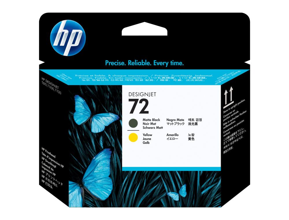 CART.HP TETE 72 YE/BK C9384 TTE D'IMPRESSION JET D'ENCRE HP 72 JAUNE/NOIRE C9384A