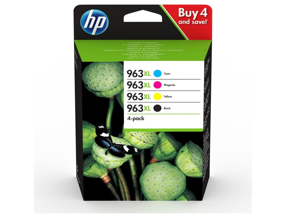 CART.HP 963XL PACK CMYK CARTOUCHE HP 963 XL 3YP35AE PACK CYAN MAGENTA JAUNE NOIR - 2 000 ET 1 600 P