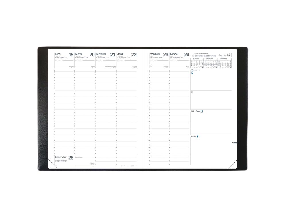 AGENDA CIVIL - QUO VADIS - PRESIDENT 21X27CM - IMPALA    NOIR
