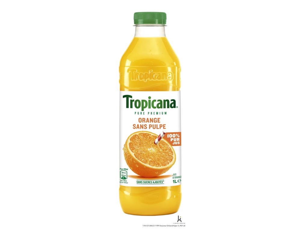 JUS ORANGE TROPICANA SS PULPEPJUS DE FRUITS - TROPICANA - BOUTEILLE 1L ORANGE
