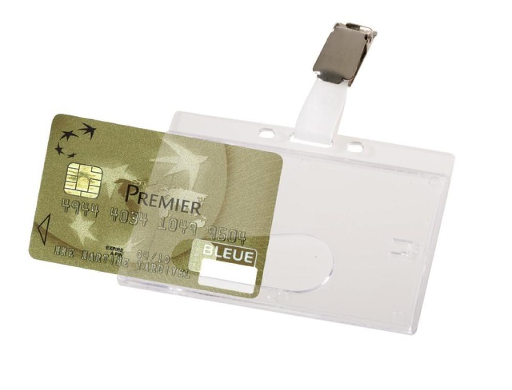 BADGE PORTE-CARTE MAGNETIQUEB/BOITE DE 50 PORTE-CARTES DE SECURITE  PINCE 54X86MM SIGN